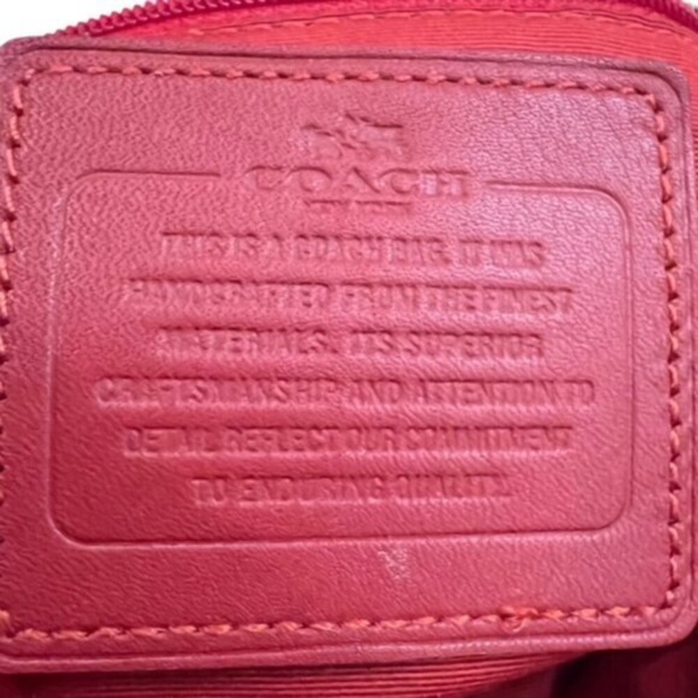 🎉SALE🎉 COACH Signature Varsity Stripe Crossbody Bag Brown Red‎ PVC - Picture 15 of 16